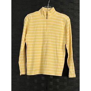 LL Bean‎ Women's Quarter-Zip Lightweight Knit Pullover Sweater Yellow EUC!